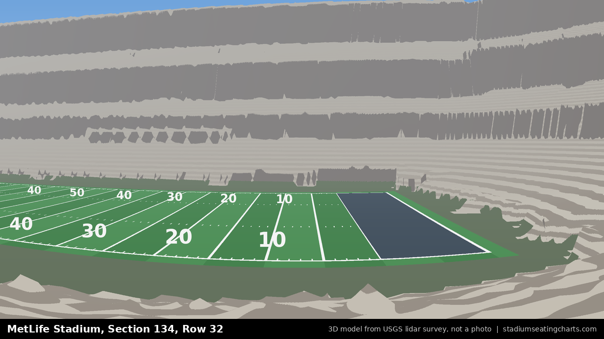 View from MetLife Stadium Section 134, Row 32, looking toward the field