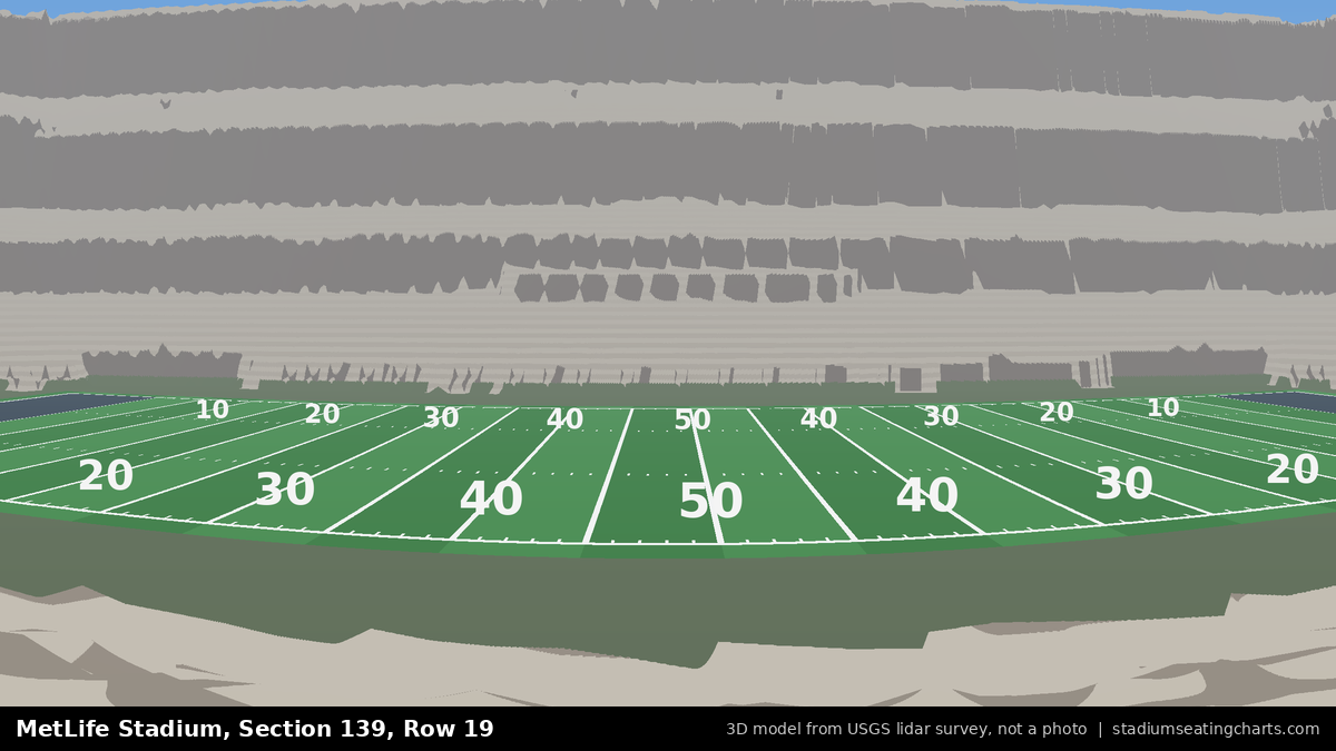 View from MetLife Stadium Section 139, Row 19, looking toward the field
