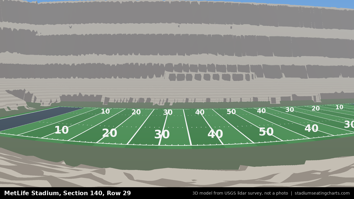 View from MetLife Stadium Section 140, Row 29, looking toward the field
