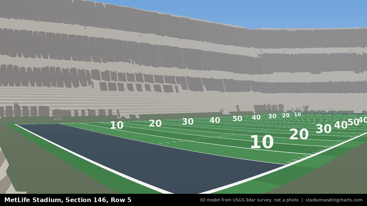 View from MetLife Stadium Section 146, Row 5, looking toward the field