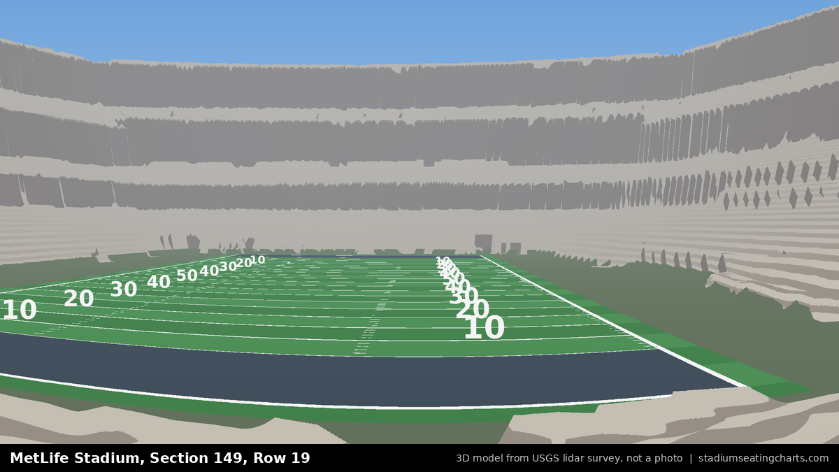 View from MetLife Stadium Section 149, Row 19, looking toward the field