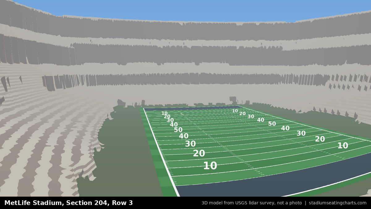 View from MetLife Stadium Section 204, Row 3, looking toward the field