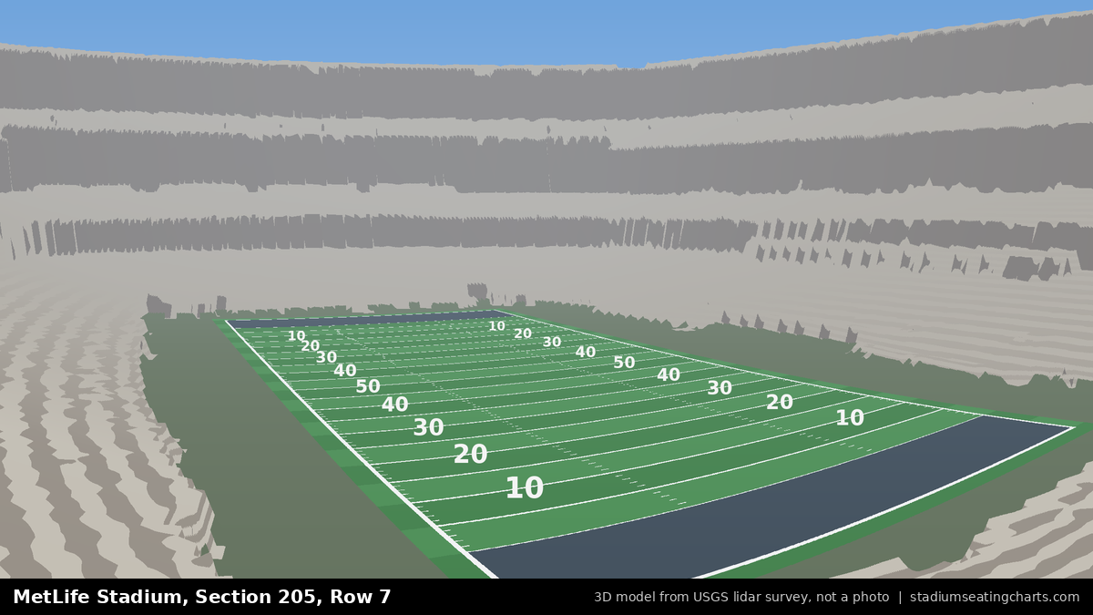 View from MetLife Stadium Section 205, Row 7, looking toward the field