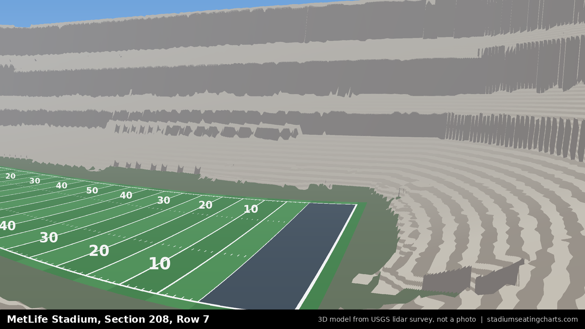 View from MetLife Stadium Section 208, Row 7, looking toward the field