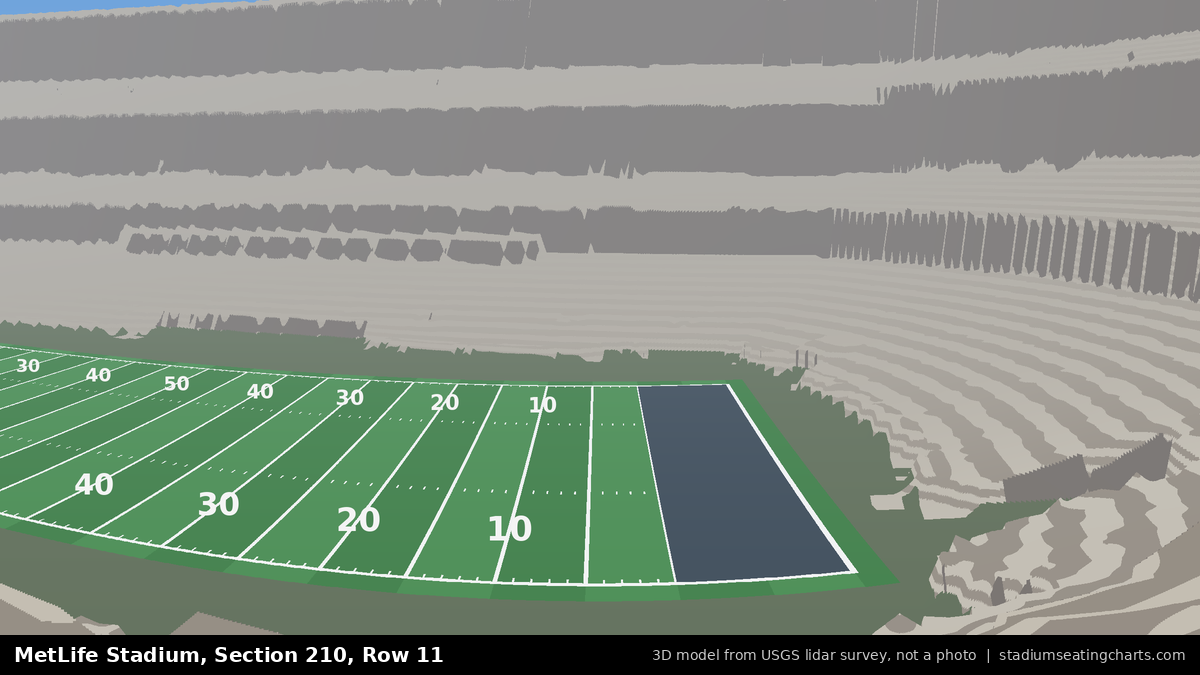 View from MetLife Stadium Section 210, Row 11, looking toward the field