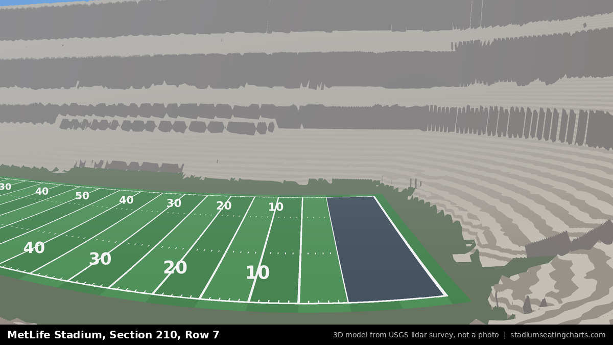 View from MetLife Stadium Section 210, Row 7, looking toward the field