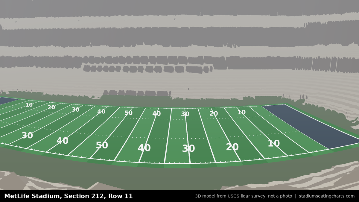 View from MetLife Stadium Section 212, Row 11, looking toward the field