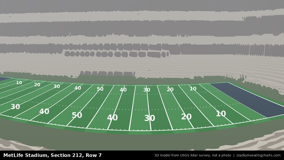 View from MetLife Stadium Section 212, Row 7, looking toward the field