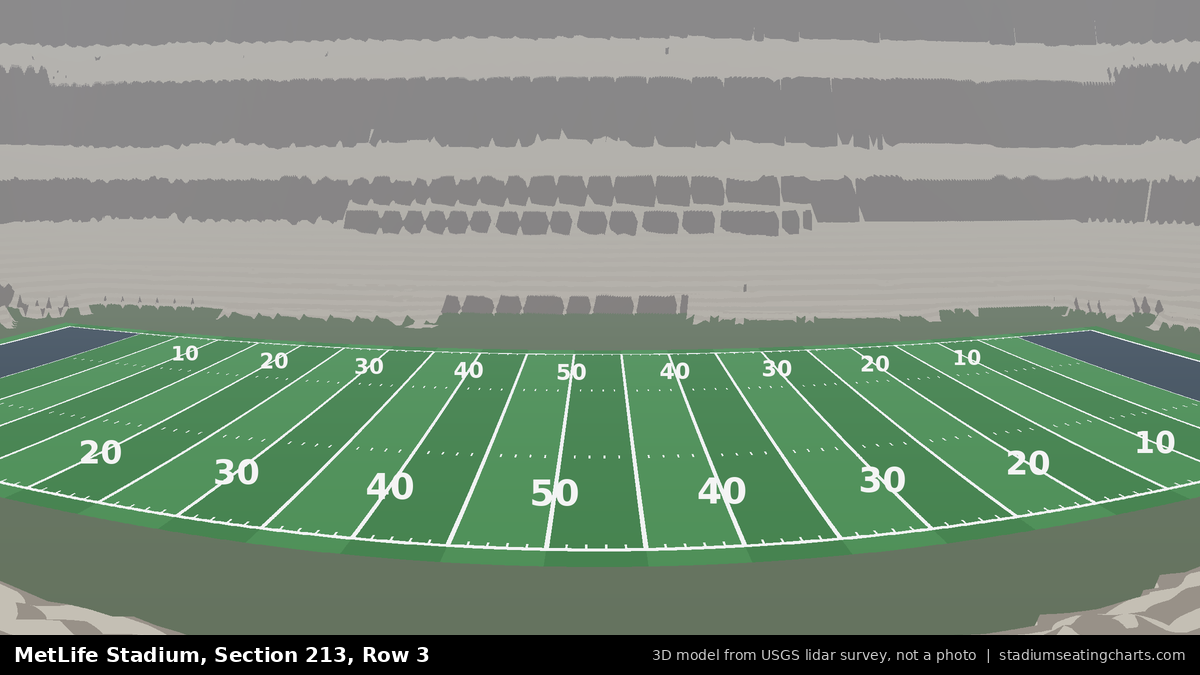 View from MetLife Stadium Section 213, Row 3, looking toward the field