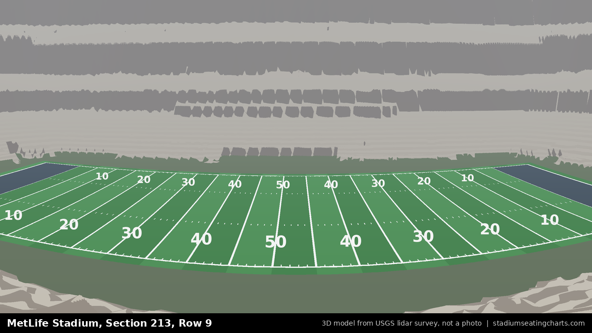 View from MetLife Stadium Section 213, Row 9, looking toward the field