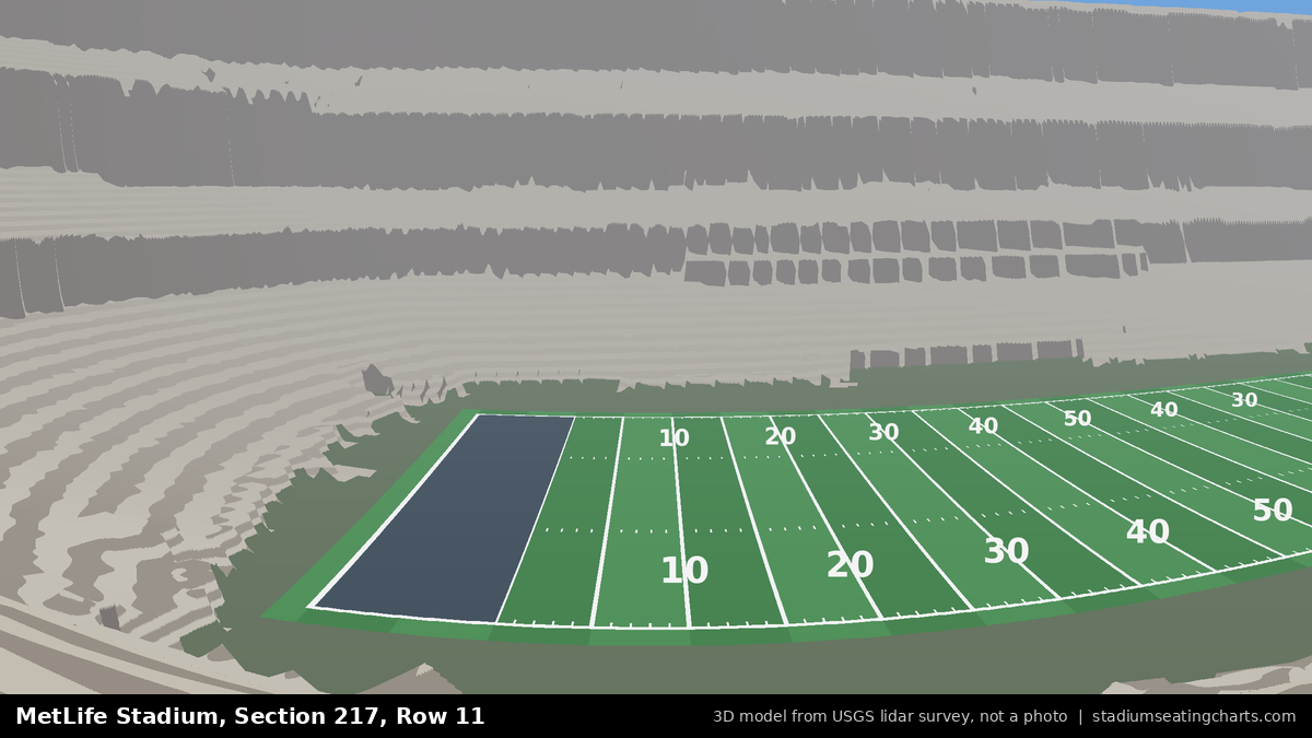 View from MetLife Stadium Section 217, Row 11, looking toward the field