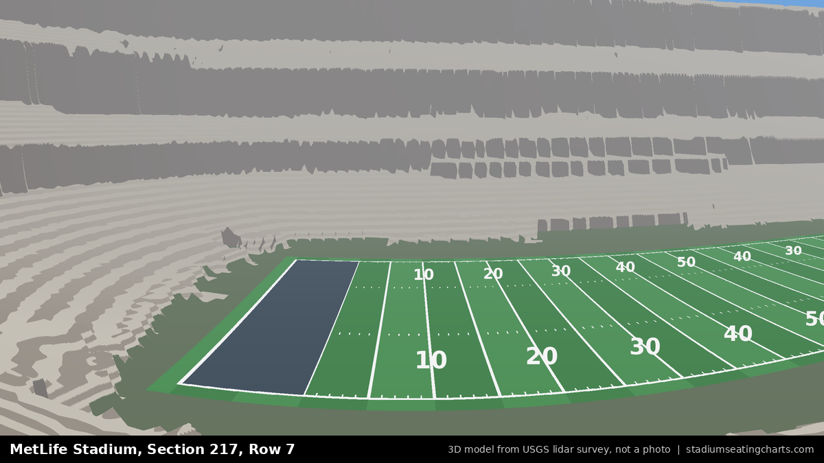 View from MetLife Stadium Section 217, Row 7, looking toward the field