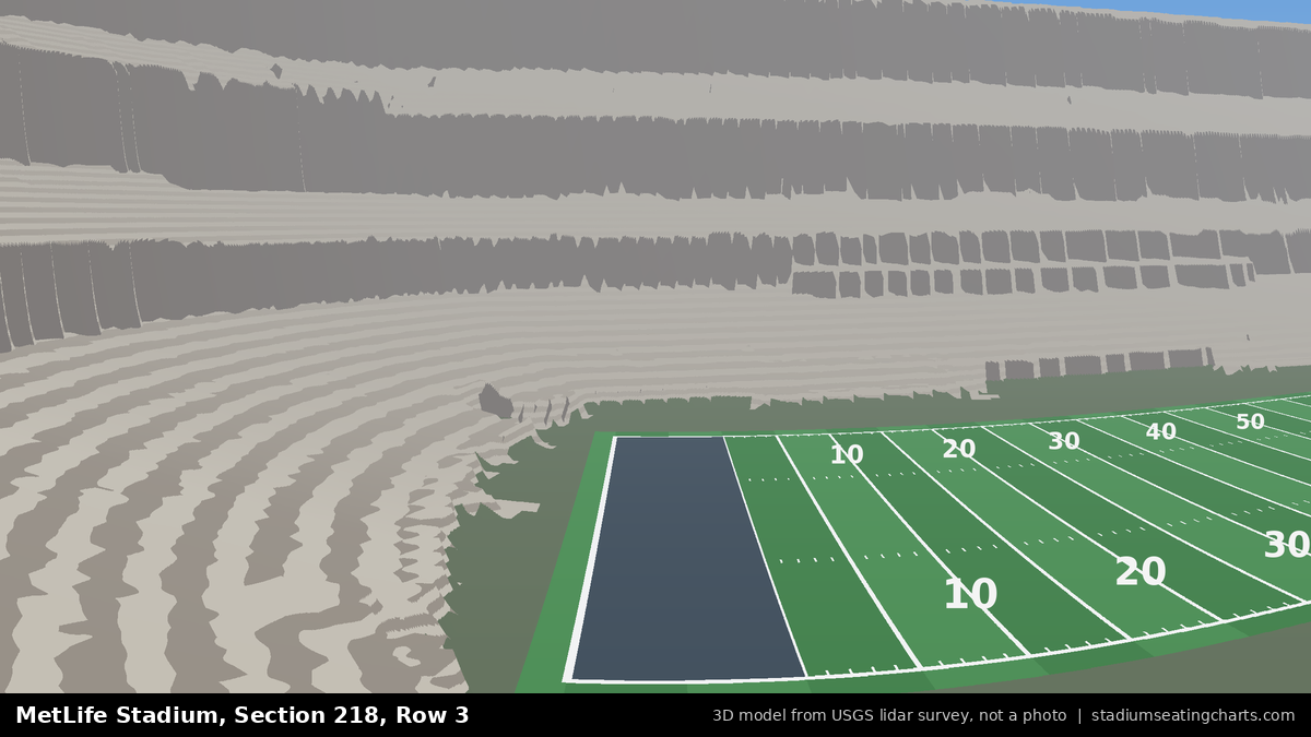 View from MetLife Stadium Section 218, Row 3, looking toward the field