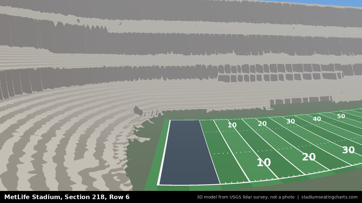 View from MetLife Stadium Section 218, Row 6, looking toward the field