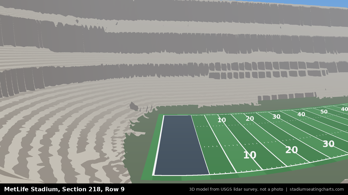 View from MetLife Stadium Section 218, Row 9, looking toward the field