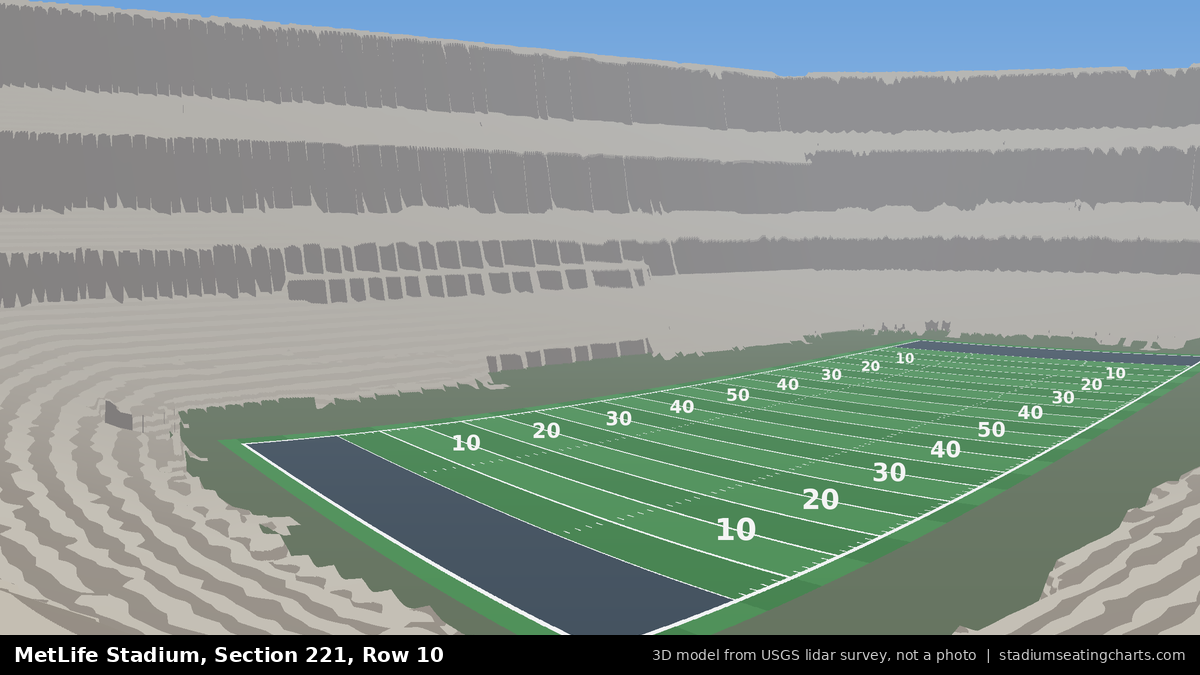 View from MetLife Stadium Section 221, Row 10, looking toward the field