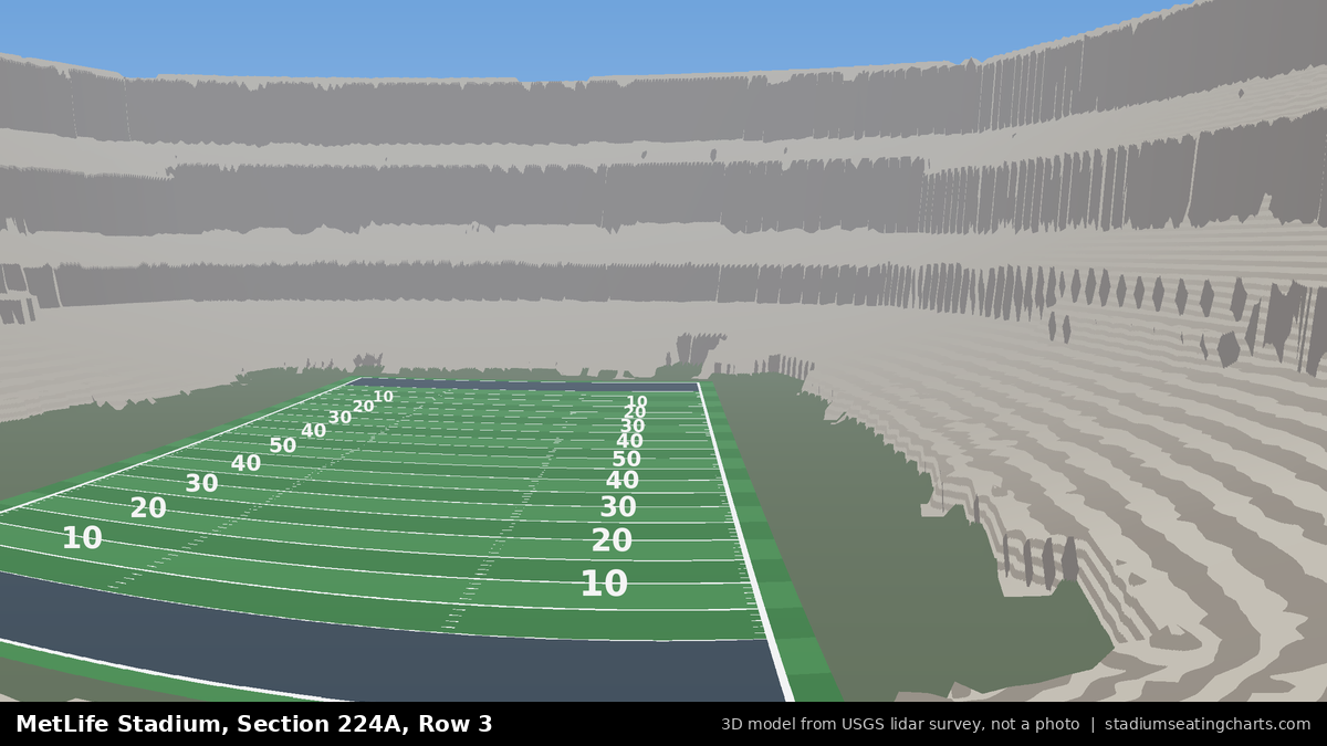 View from MetLife Stadium Section 224A, Row 3, looking toward the field