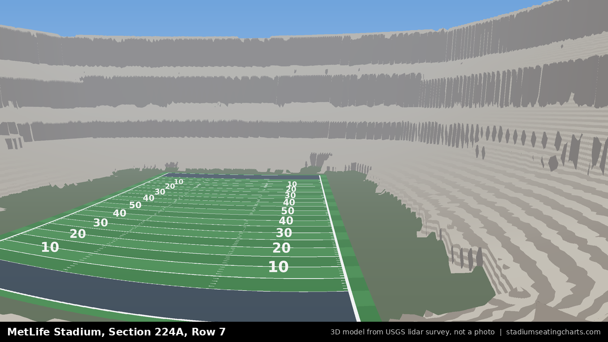 View from MetLife Stadium Section 224A, Row 7, looking toward the field