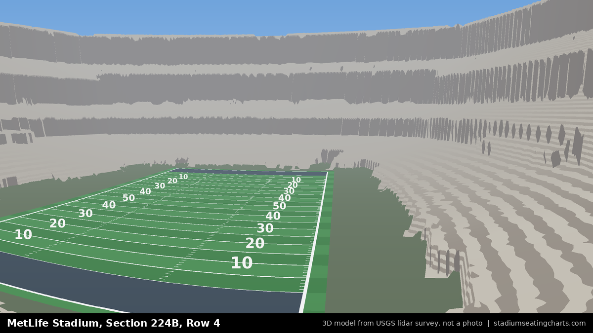 View from MetLife Stadium Section 224B, Row 4, looking toward the field