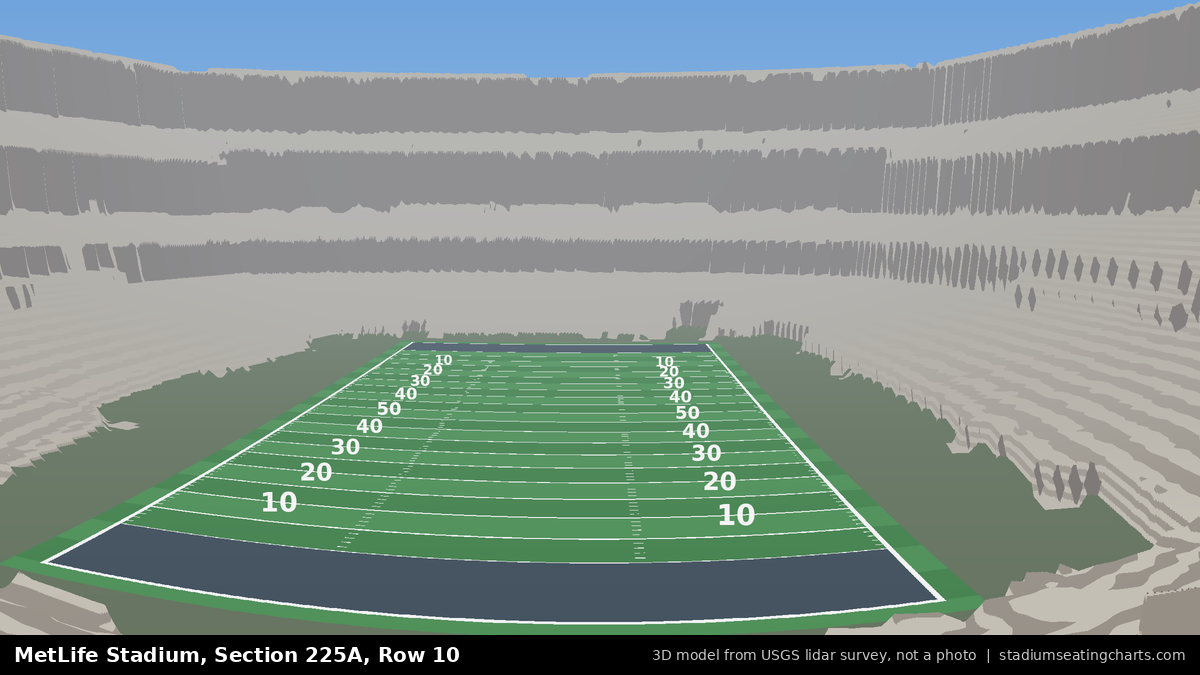 View from MetLife Stadium Section 225A, Row 10, looking toward the field