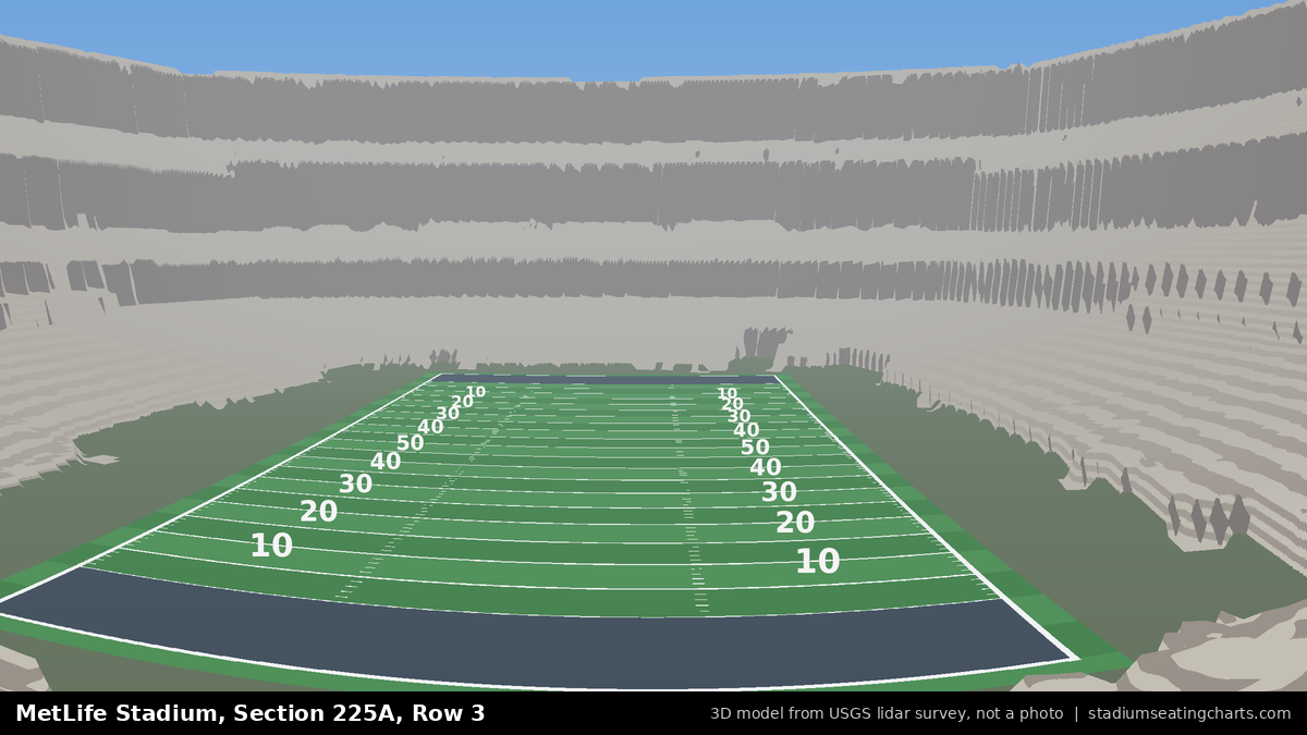 View from MetLife Stadium Section 225A, Row 3, looking toward the field