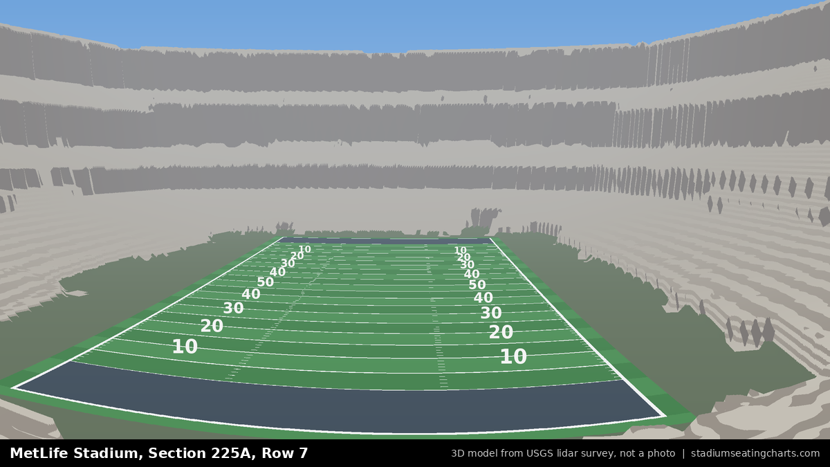 View from MetLife Stadium Section 225A, Row 7, looking toward the field