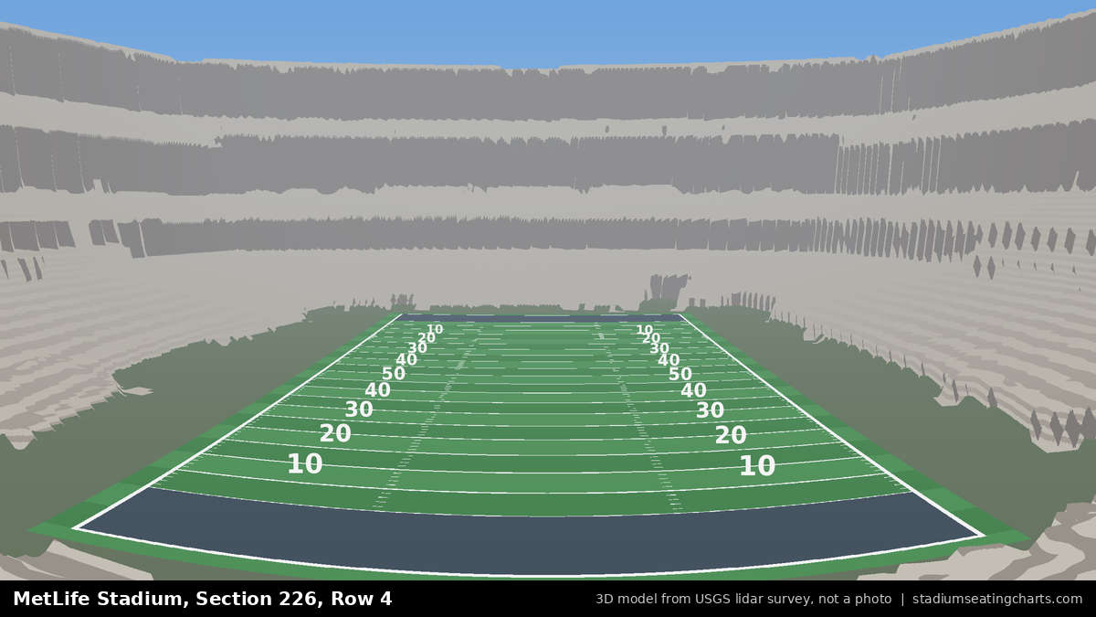 View from MetLife Stadium Section 226, Row 4, looking toward the field