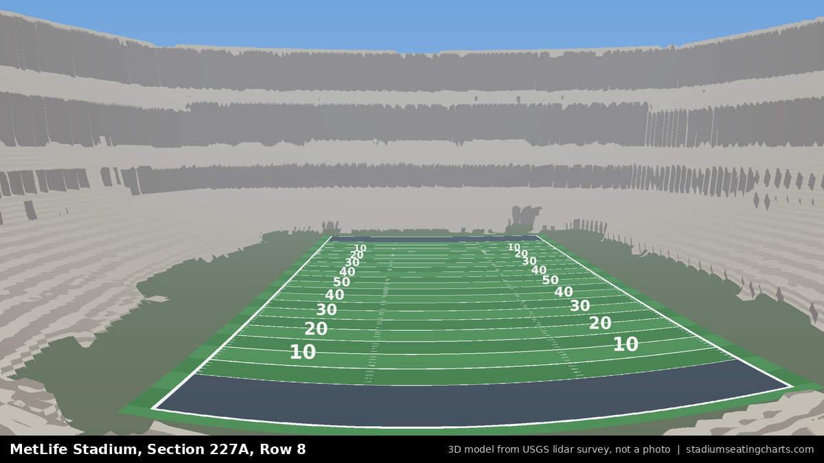 View from MetLife Stadium Section 227A, Row 8, looking toward the field