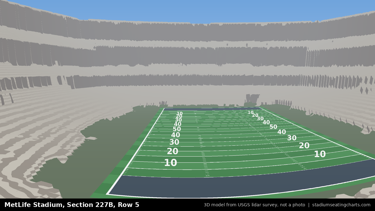 View from MetLife Stadium Section 227B, Row 5, looking toward the field
