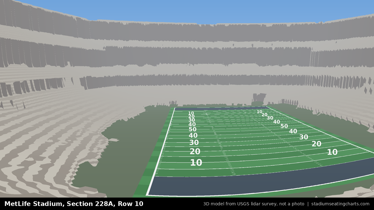 View from MetLife Stadium Section 228A, Row 10, looking toward the field