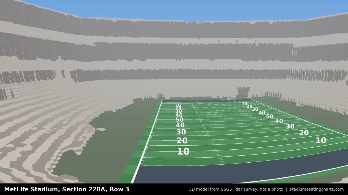 View from MetLife Stadium Section 228A, Row 3, looking toward the field