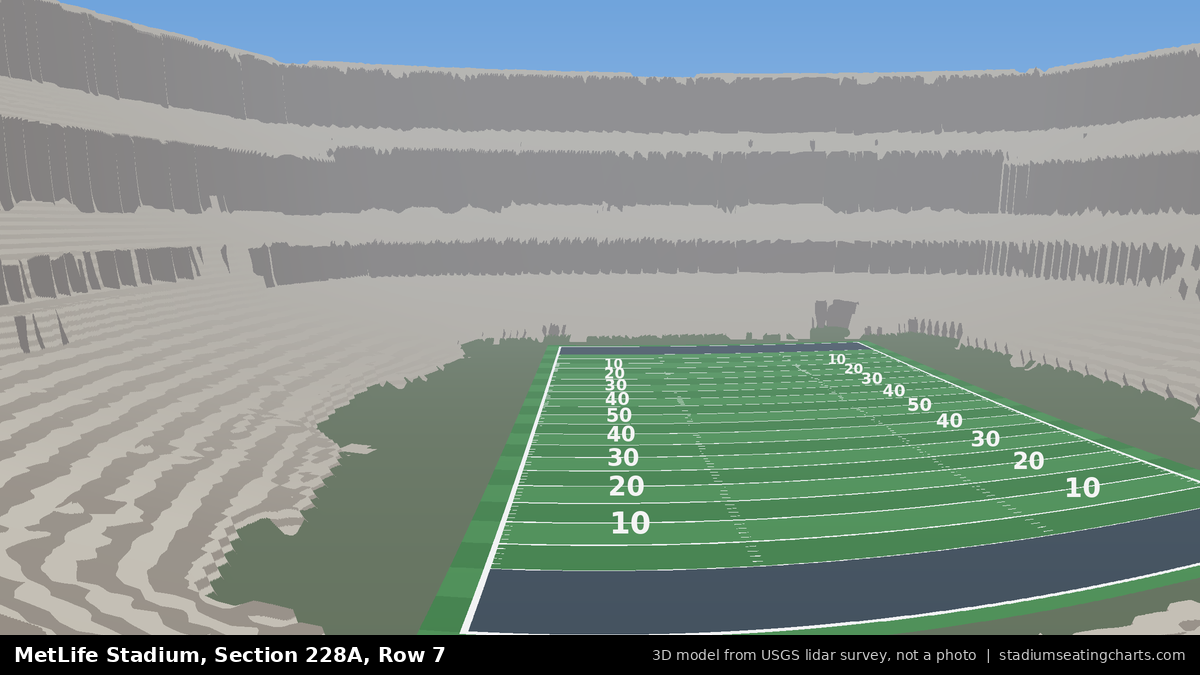 View from MetLife Stadium Section 228A, Row 7, looking toward the field