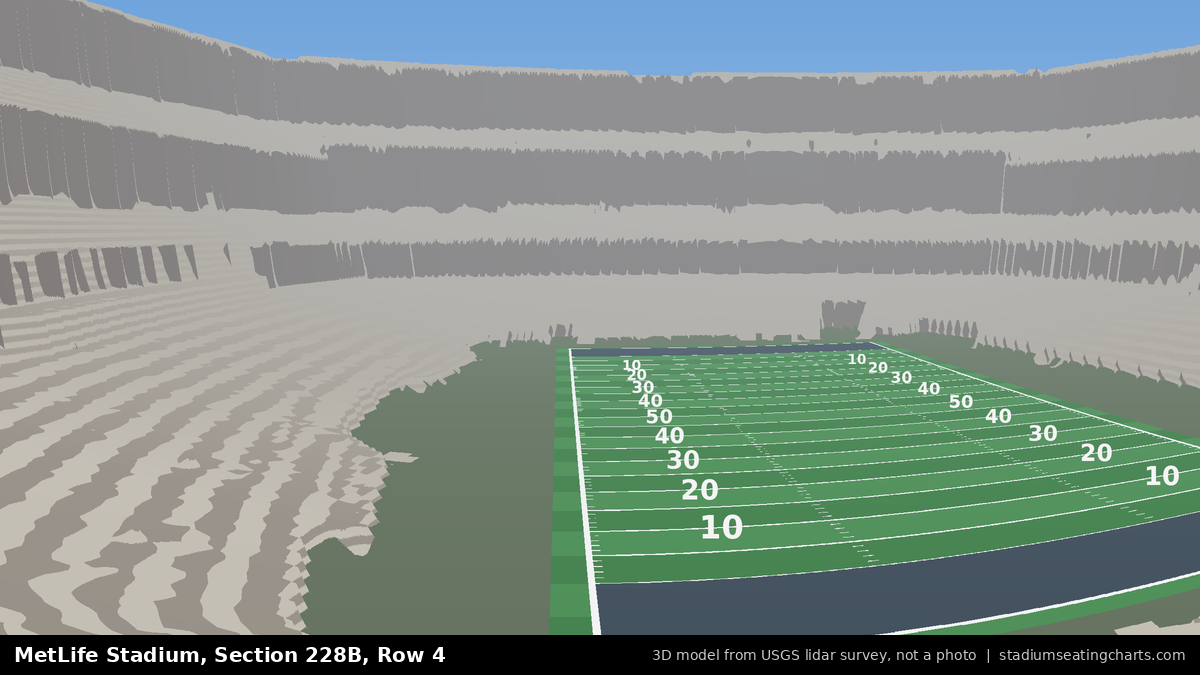 View from MetLife Stadium Section 228B, Row 4, looking toward the field