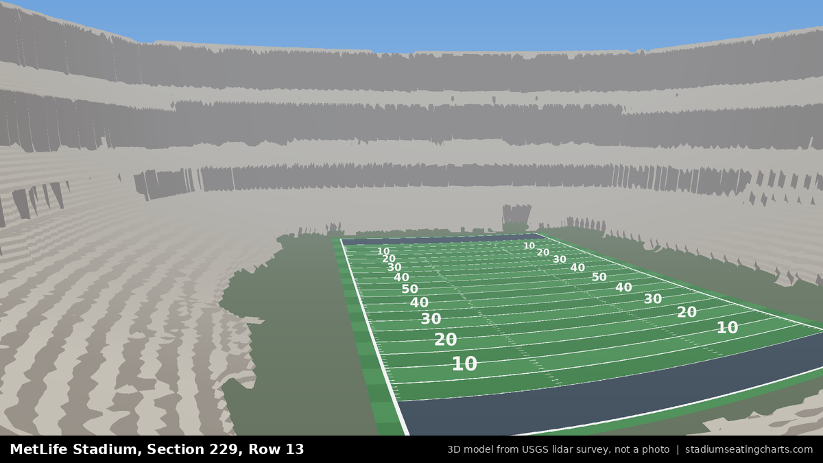 View from MetLife Stadium Section 229, Row 13, looking toward the field