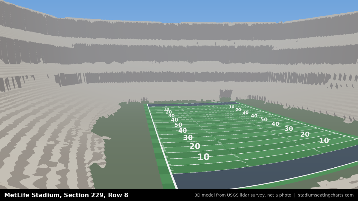 View from MetLife Stadium Section 229, Row 8, looking toward the field
