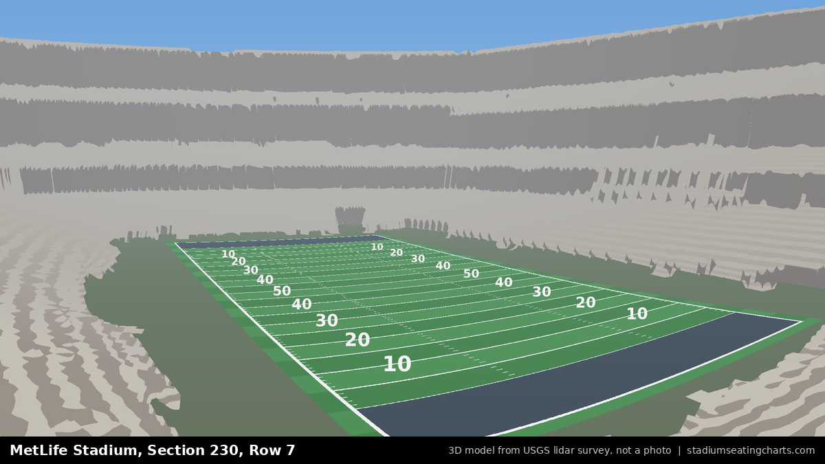 View from MetLife Stadium Section 230, Row 7, looking toward the field