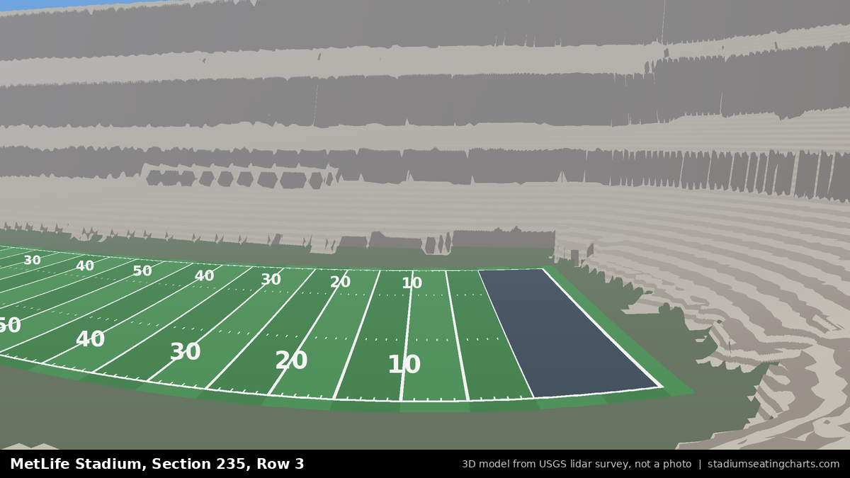 View from MetLife Stadium Section 235, Row 3, looking toward the field