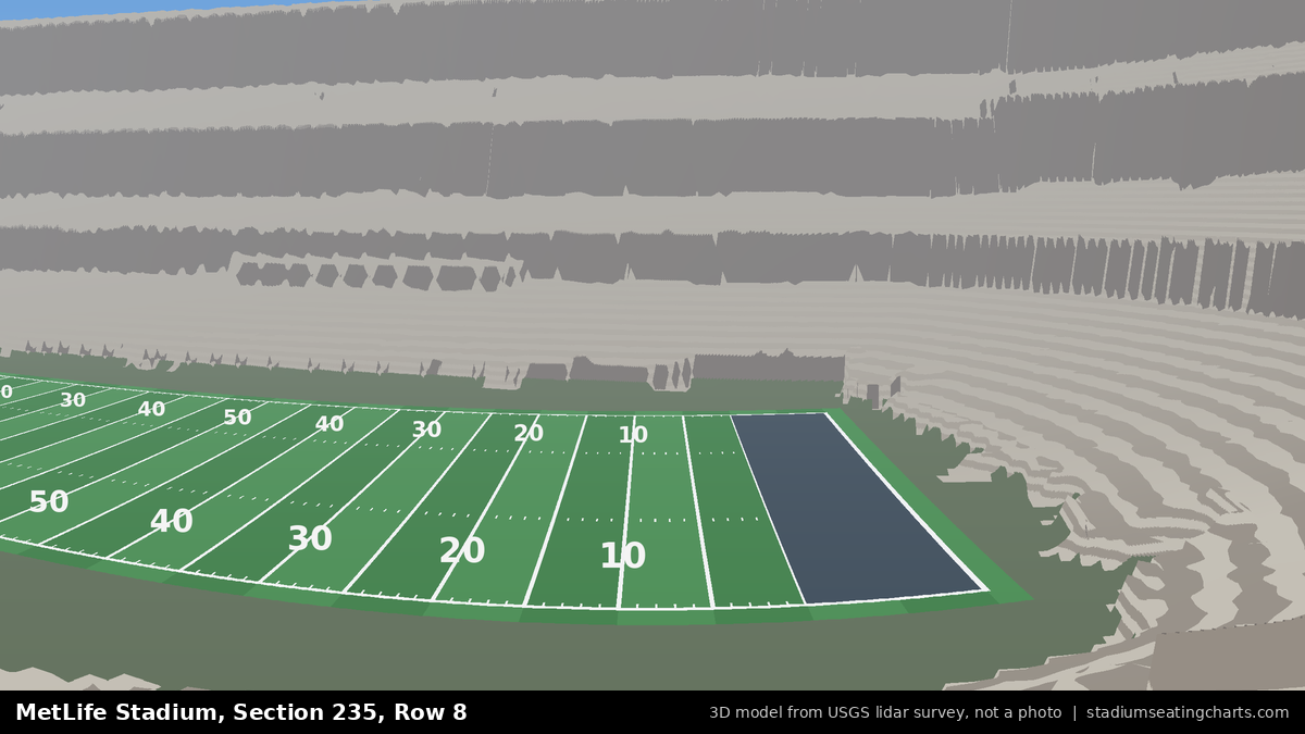 View from MetLife Stadium Section 235, Row 8, looking toward the field