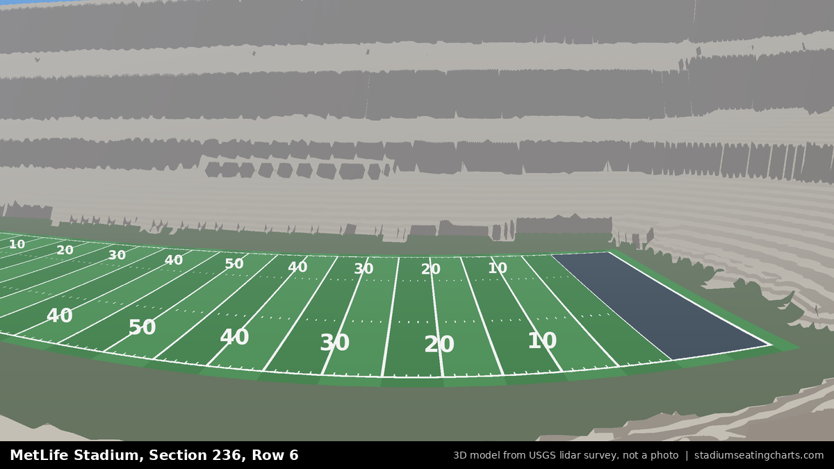 View from MetLife Stadium Section 236, Row 6, looking toward the field