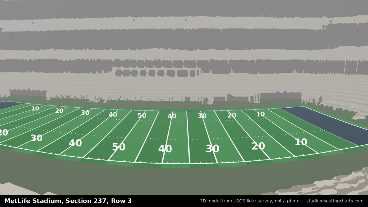 View from MetLife Stadium Section 237, Row 3, looking toward the field