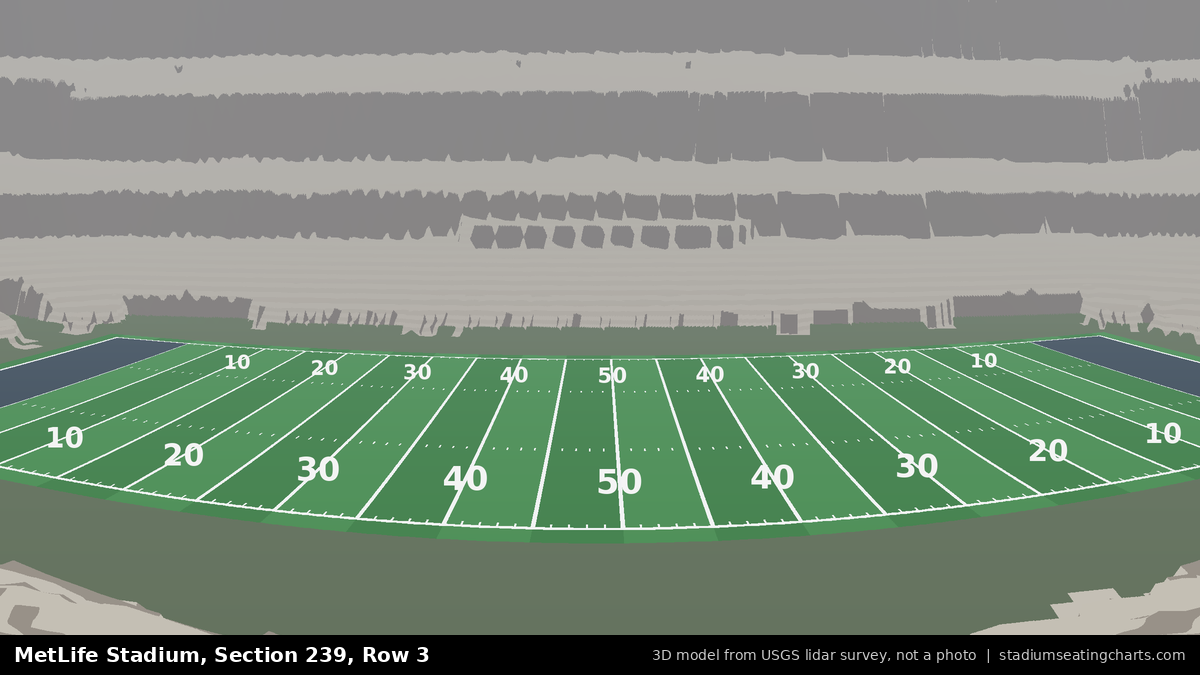View from MetLife Stadium Section 239, Row 3, looking toward the field