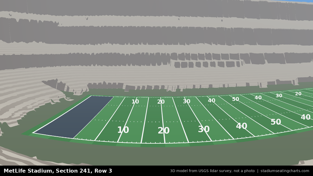 View from MetLife Stadium Section 241, Row 3, looking toward the field