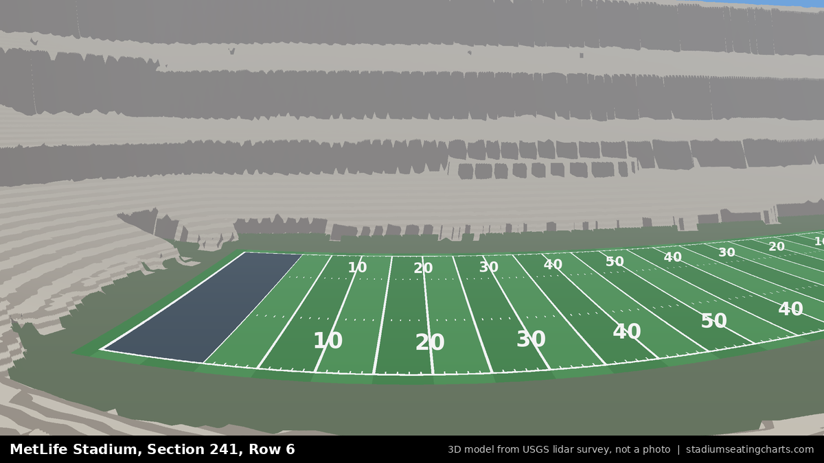 View from MetLife Stadium Section 241, Row 6, looking toward the field