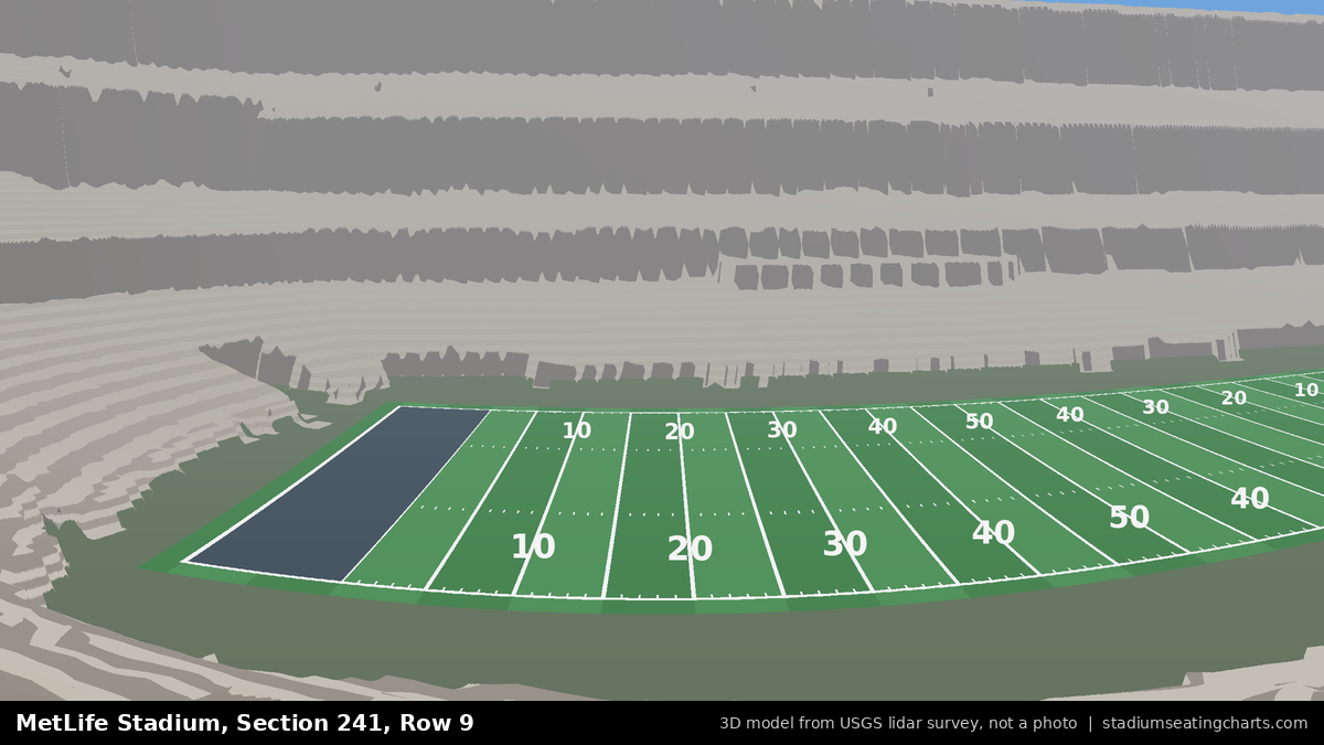 View from MetLife Stadium Section 241, Row 9, looking toward the field