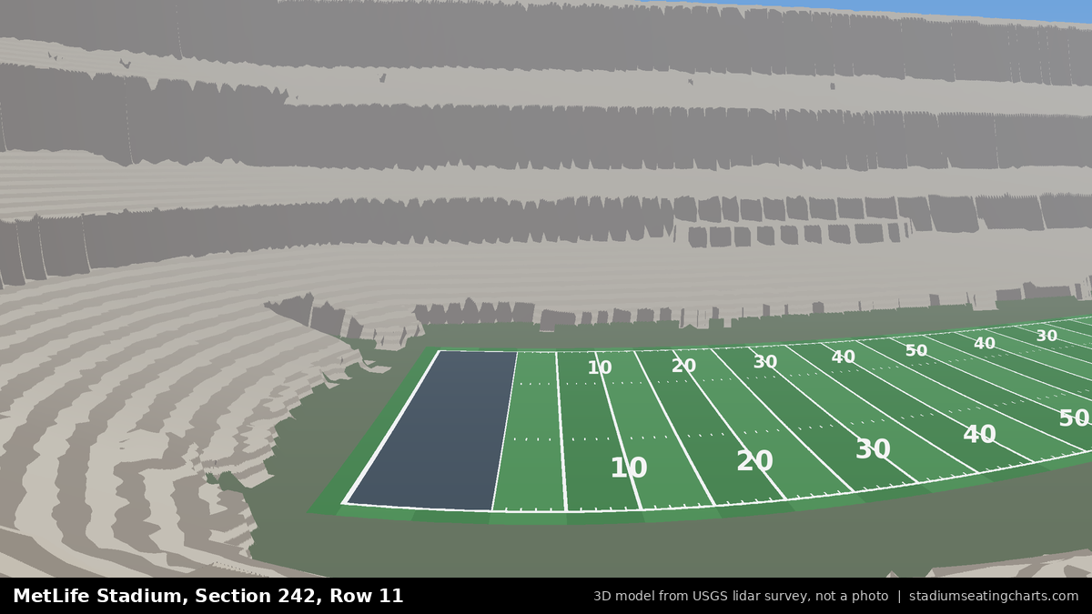 View from MetLife Stadium Section 242, Row 11, looking toward the field