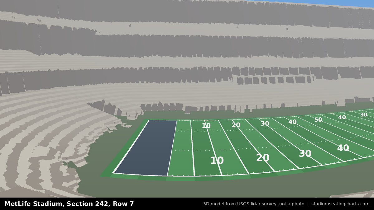 View from MetLife Stadium Section 242, Row 7, looking toward the field