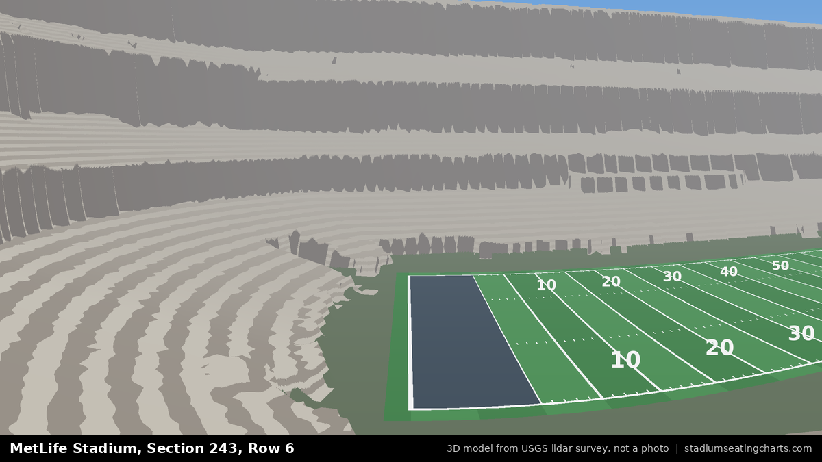 View from MetLife Stadium Section 243, Row 6, looking toward the field