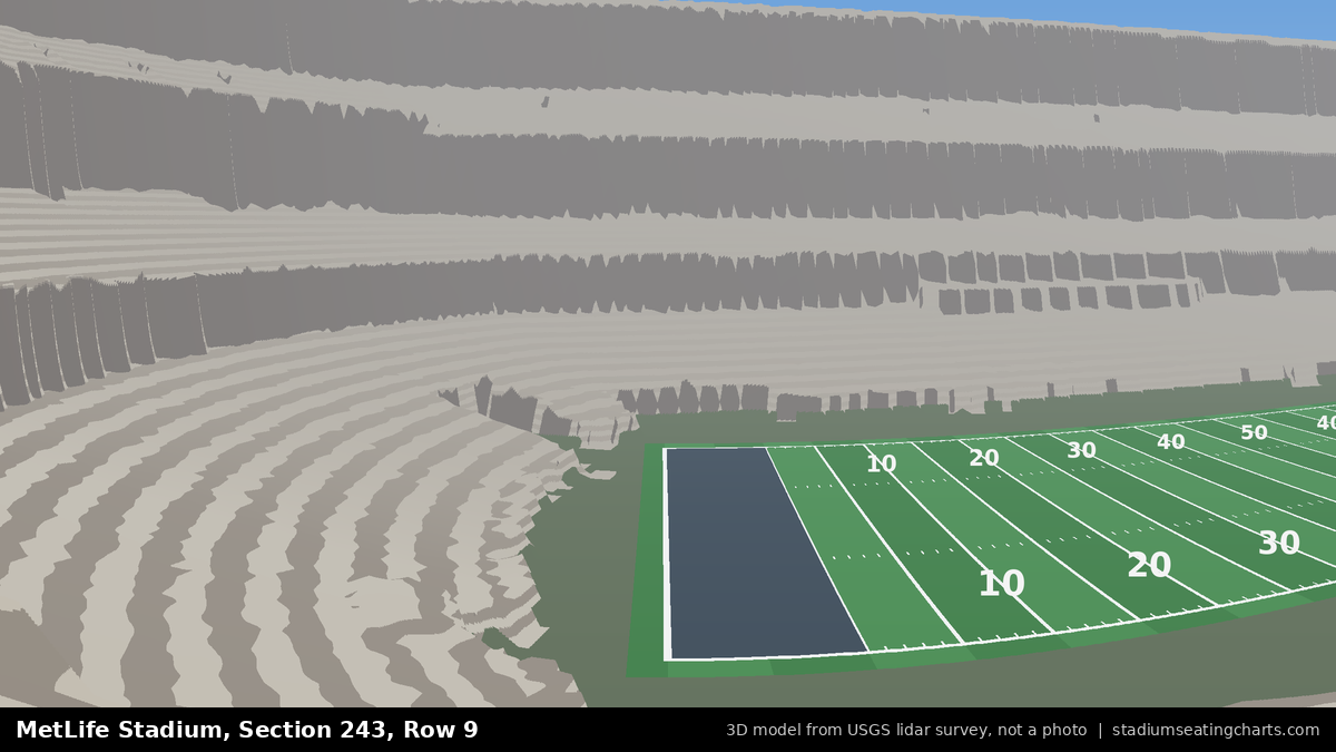 View from MetLife Stadium Section 243, Row 9, looking toward the field