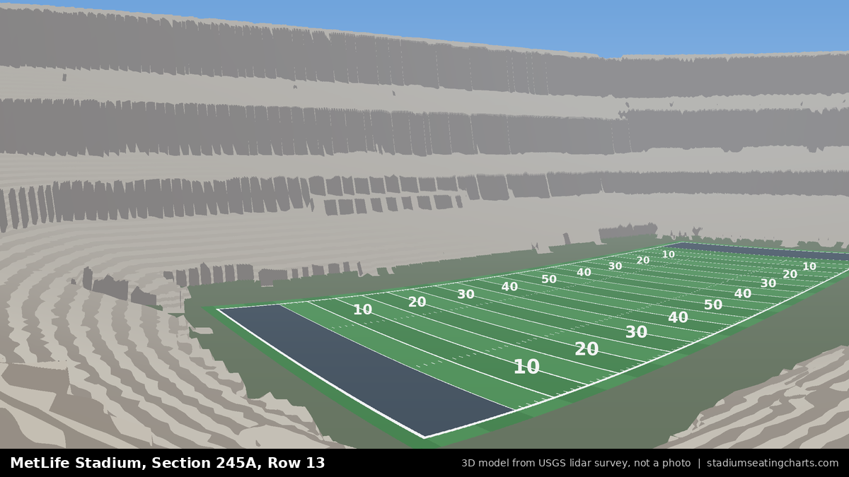View from MetLife Stadium Section 245A, Row 13, looking toward the field