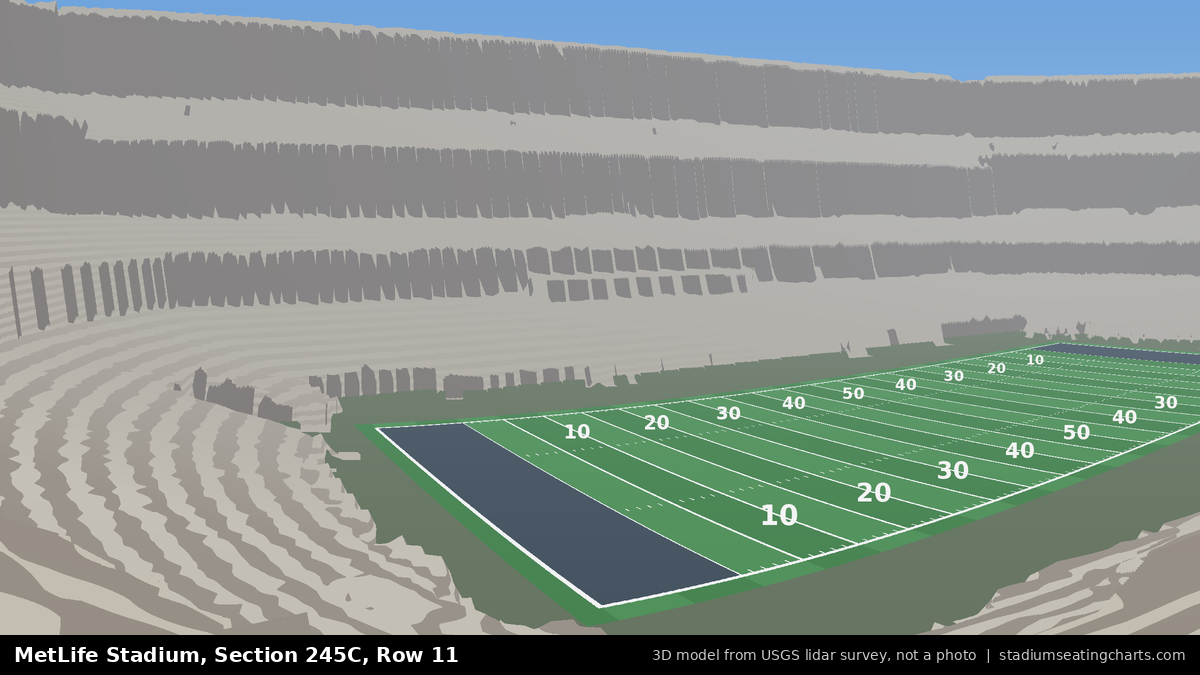 View from MetLife Stadium Section 245C, Row 11, looking toward the field